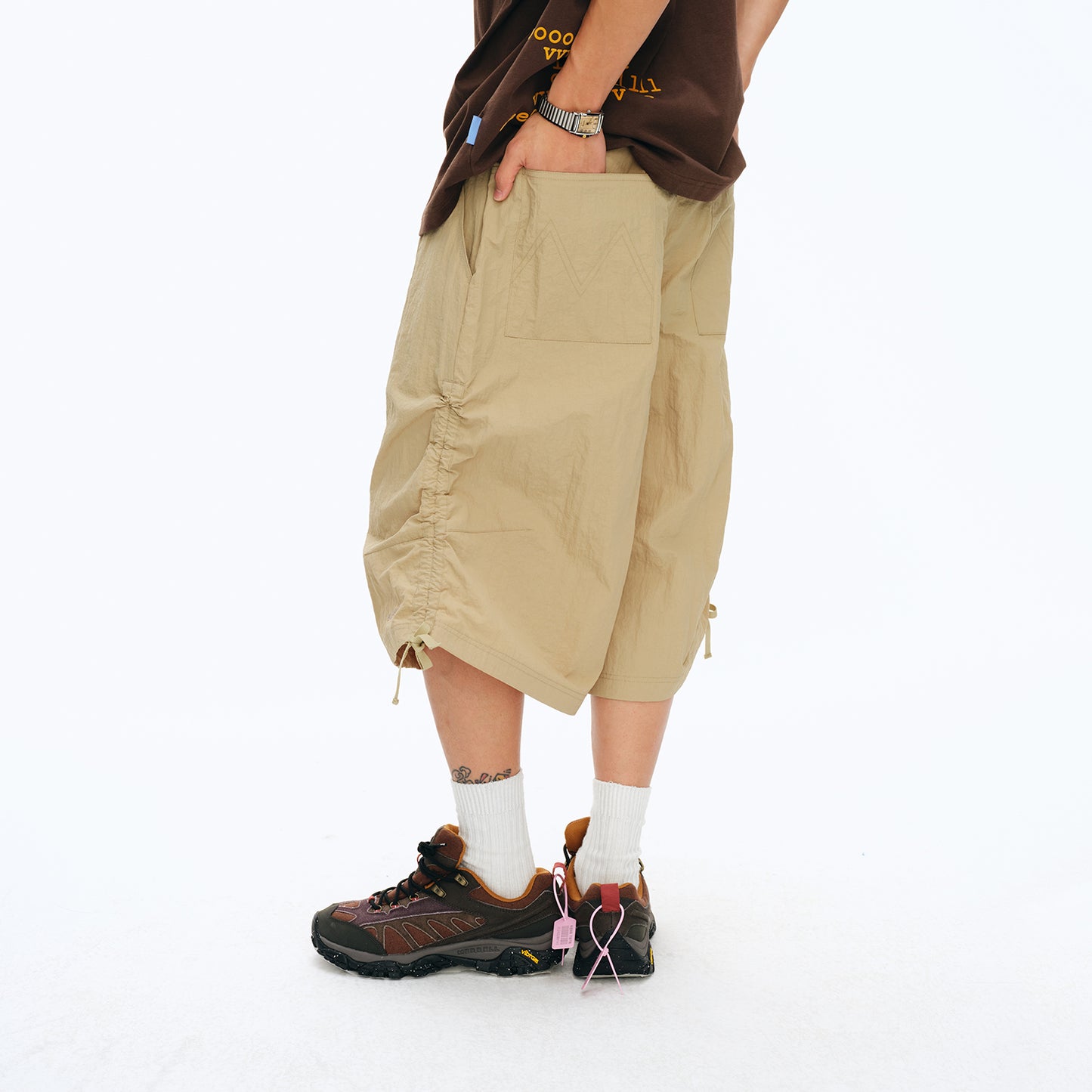 NewJNXS Wrinkle-Resistant Woven Wide-Leg Cropped Pants- Unisex