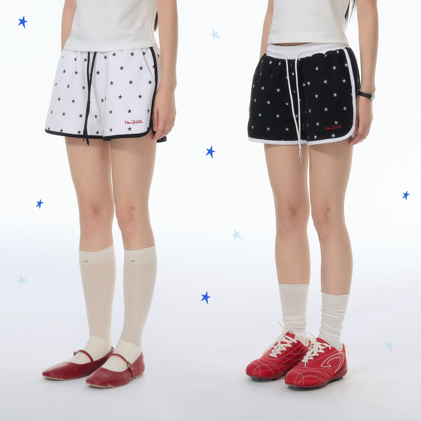 NewJNXS "LOVE SLEEP" All-Over Star Print Shorts