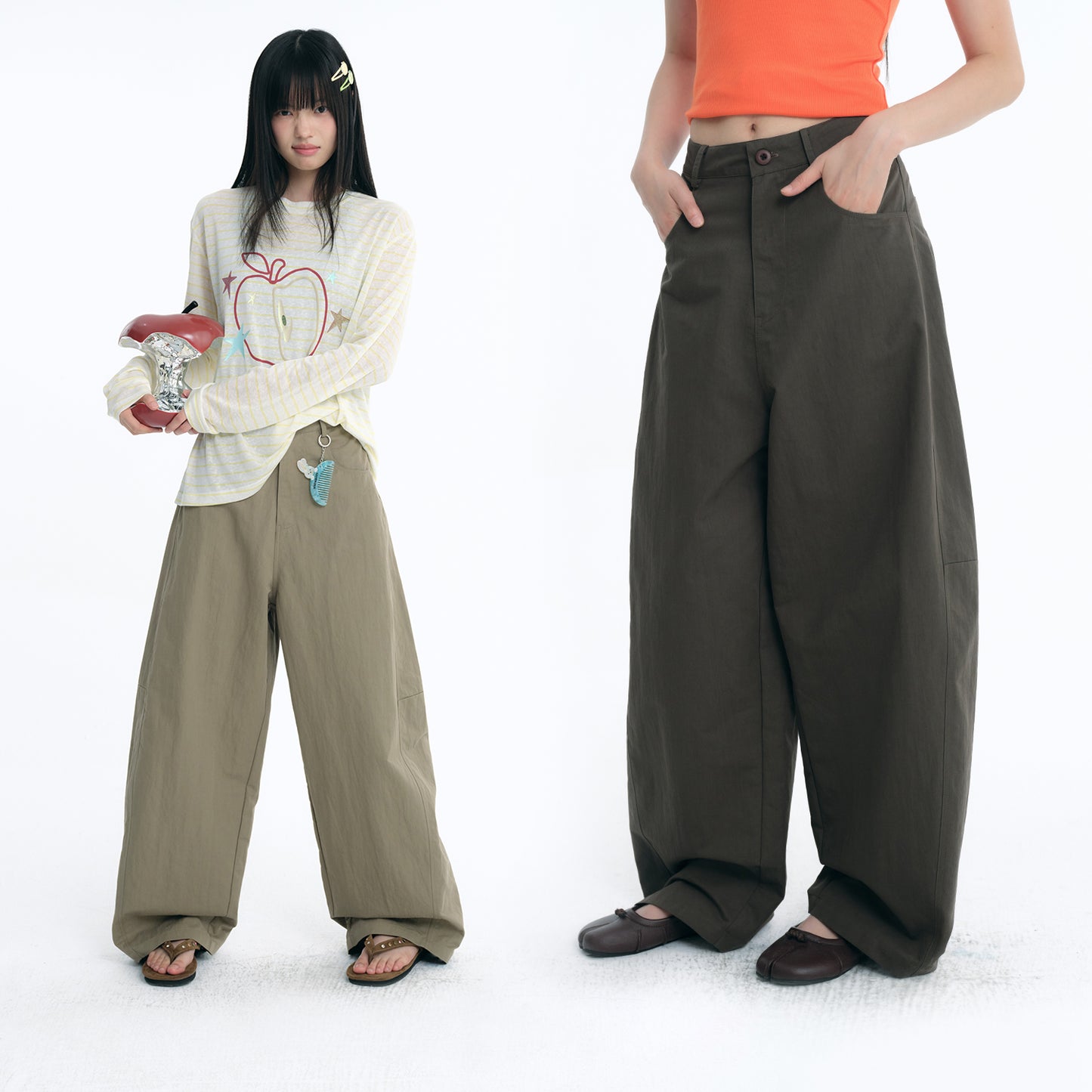 NewJNXS Vintage Twill Relaxed Barrel Pants