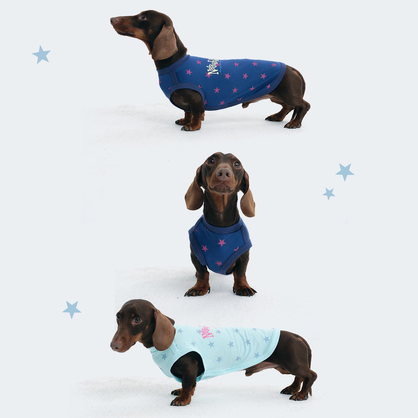 NewJNXS All-Over Star Print Slim-Fit T-Shirt & Pet Tee