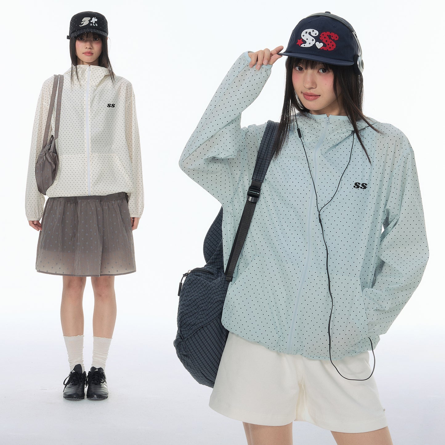 NewJNXS 「SS Collection」 Polka Dot Check Hooded UV Protection Jacket