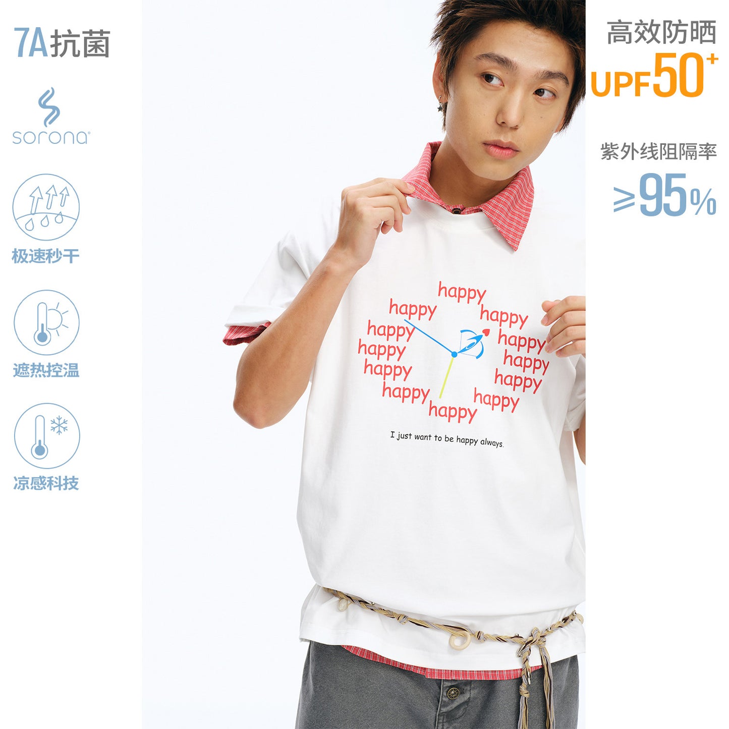 NewJNXS Happy Clock Graphic Sorona Oversized Tee
