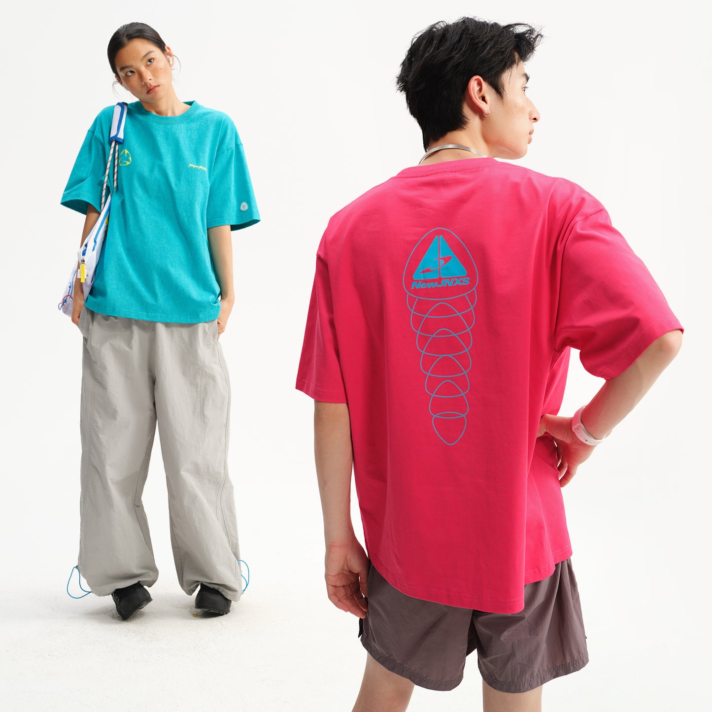 NewJNXS  Heavyweight Washed Contrast Graphic Oversized Tee