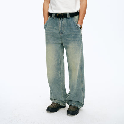 NewJNXS Vintage Washed Twill Denim Pants