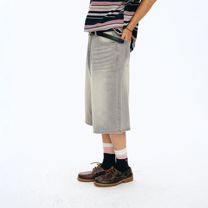 NewJNXS Vintage Washed Whisker Denim Shorts - Unisex