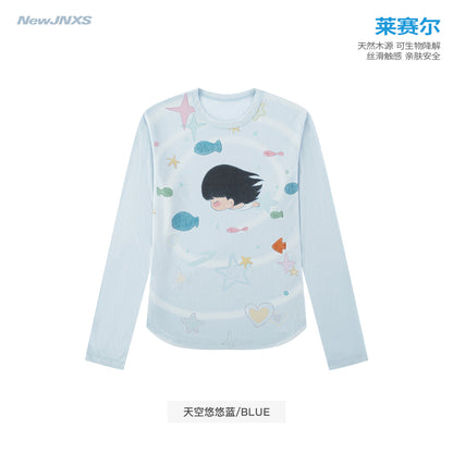 【NewJNXS × Kuku 2.0】Star & Fish Lyocell Oversized Long Sleeve Tee