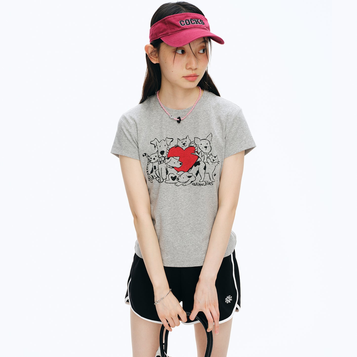 NewJNXS Cat & Dog Heart Graphic Family Tee