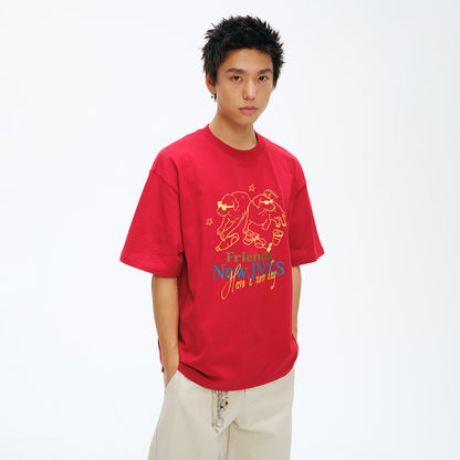 NewJNXS Retro Animal Couple T-Shirt