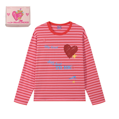 NewJNXS Vintage Contrast Stripe Long Sleeve Tee