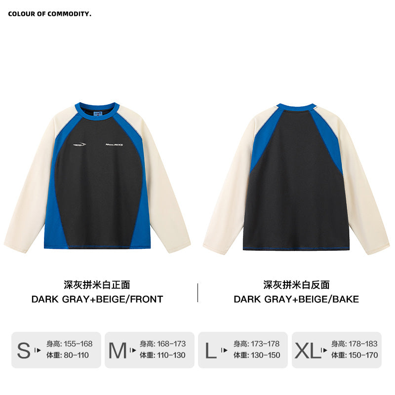 NewJNXS Color Block Quick-Dry Long Sleeve Cycling Tee