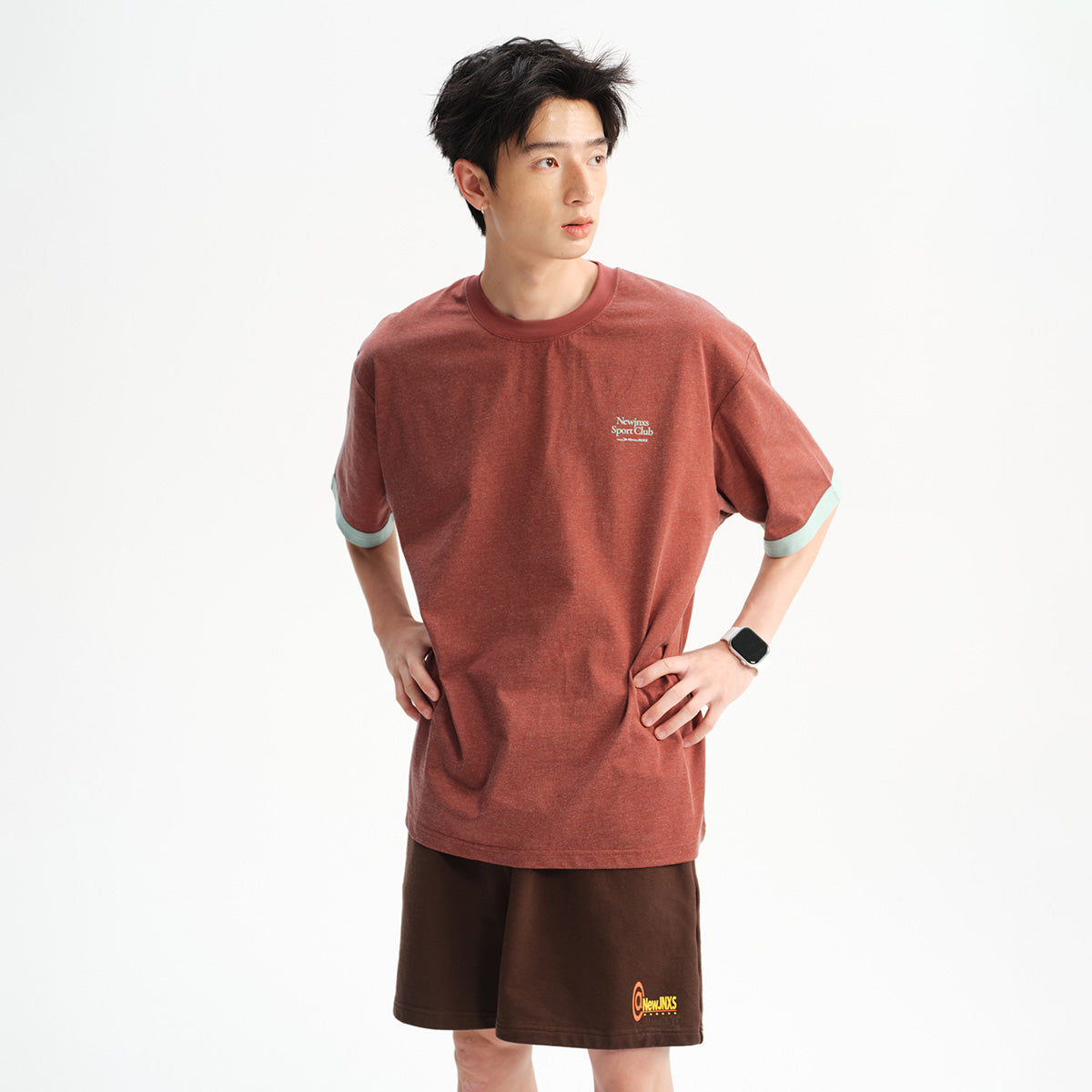NewJNXS Retro Colorblock Loose Tee