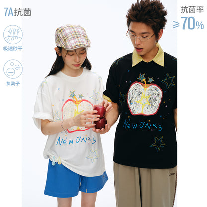 NewJNXS Apple Star Graphic Oversized Tee
