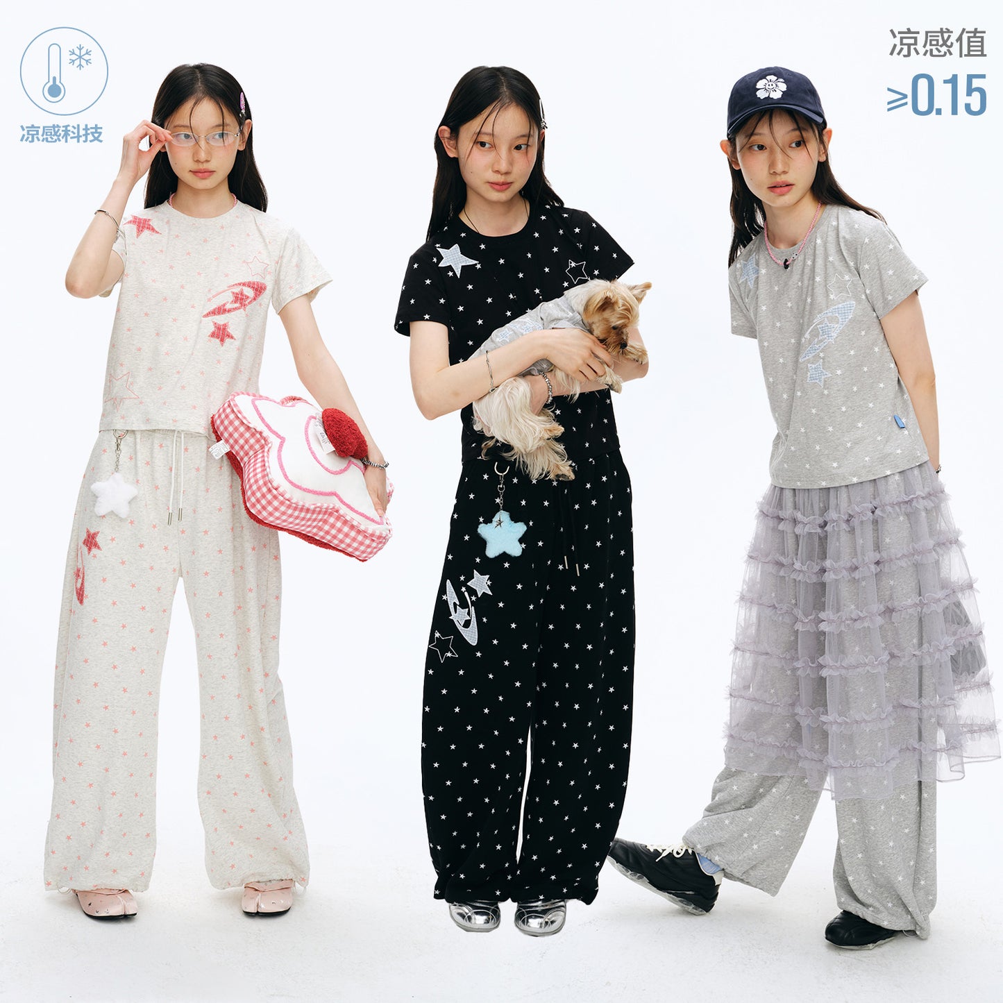 NewJNXS All-Star Cooling Fitted Tee Set&Pet Tee