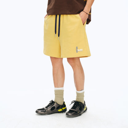 NewJNXS Washed Brushed Color-Block Sports Shorts