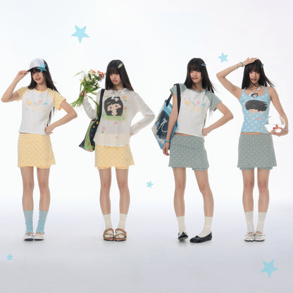 【NewJNXS × Kuku 2.0】Star All-Over Print Layered Skort