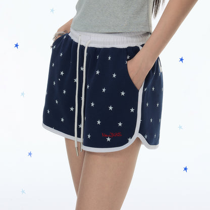 NewJNXS "LOVE SLEEP" All-Over Star Print Shorts