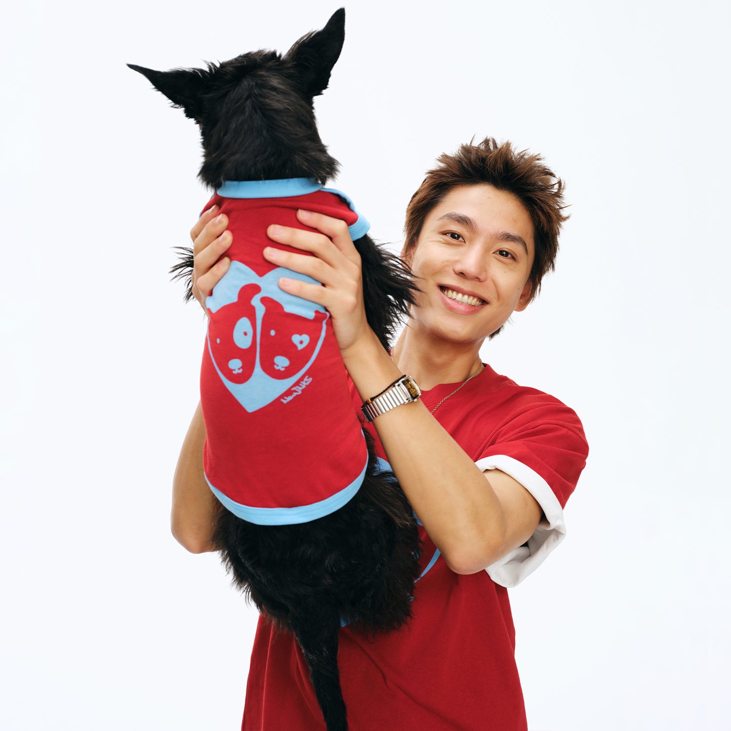 NewJNXS Cat Dog Heart Print Family Tee