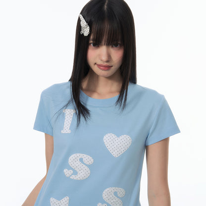 NewJNXS SS Heart & Star Cropped Tee