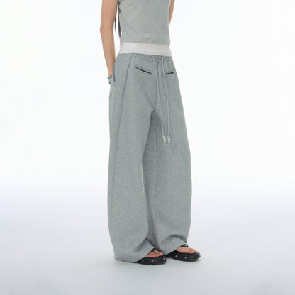 NewJNXS SS Beaded Drawstring Barrel-Leg Pants
