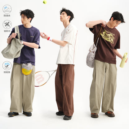 NewJNXS Water-Repellent Grid Curved Pants