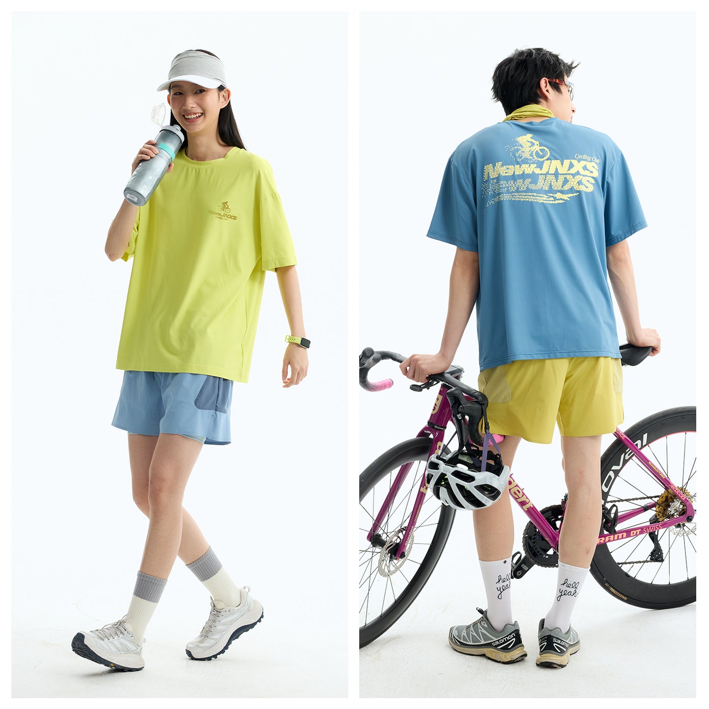 NewJNXS 7A Antibacterial Pixel Cycling Print Sports Tee – Summer Textured Quick-Dry T-Shirt Unisex