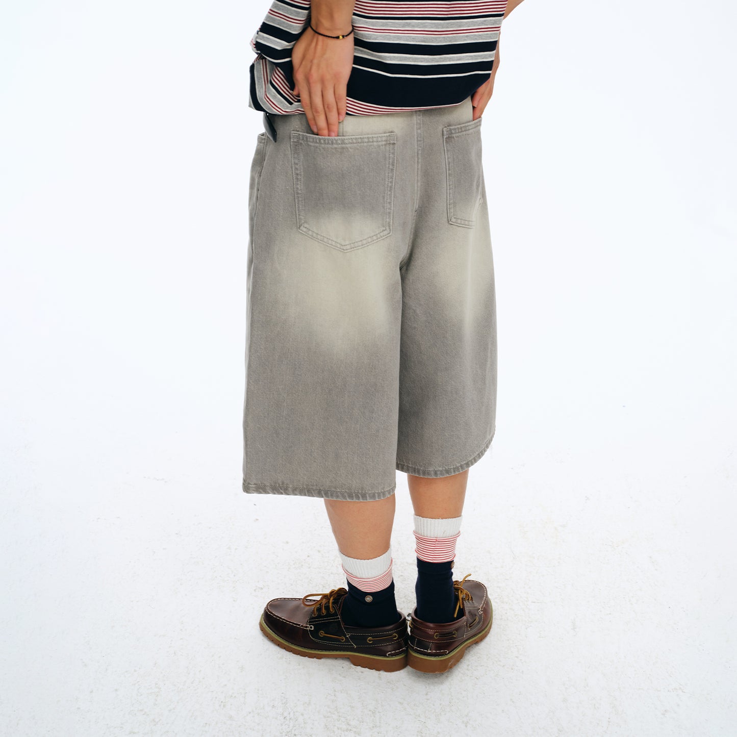 NewJNXS Vintage Washed Whisker Denim Shorts - Unisex