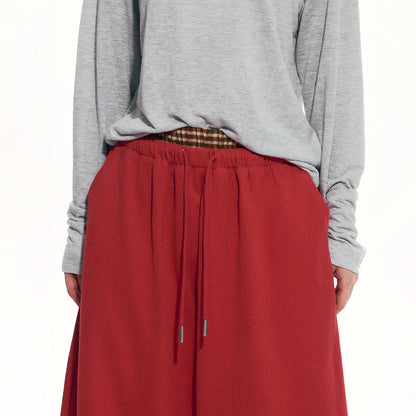NewJNXS Layered Plaid Waist Sweatpants
