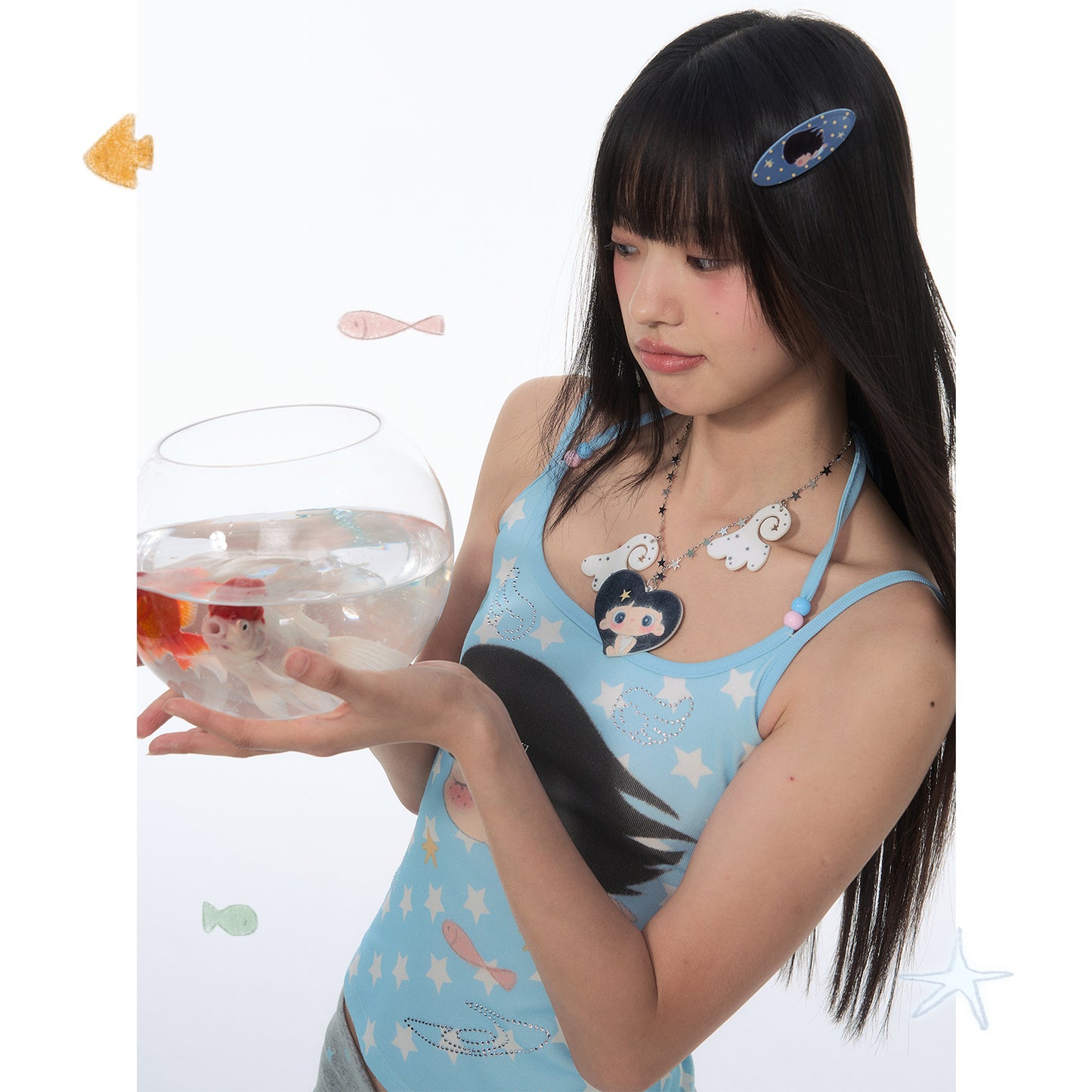 【NewJNXS × Kuku 2.0】Heart Girl Angel Wing Necklace