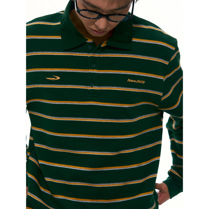 NewJNXS Striped Polo Long Sleeve Tee