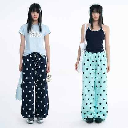 NewJNXS Polka Dot Logo Relaxed-Fit Pants