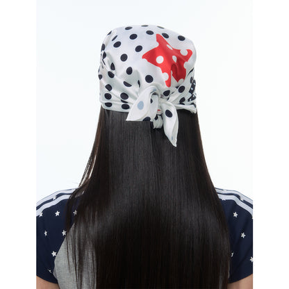 NewJNXS SS Silky Polka Dot Heart Square Scarf