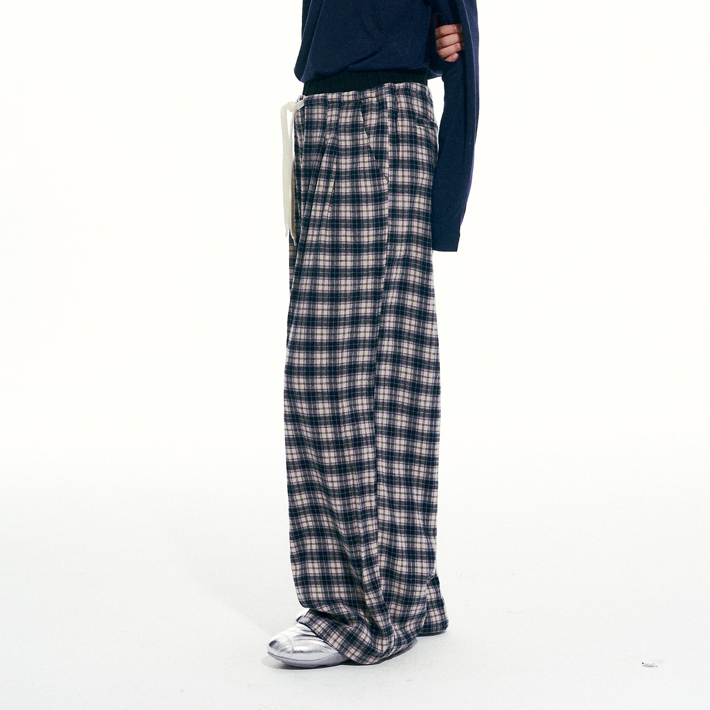 NewJNXS Vintage Plaid Casual Trousers