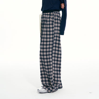 NewJNXS Vintage Plaid Casual Trousers