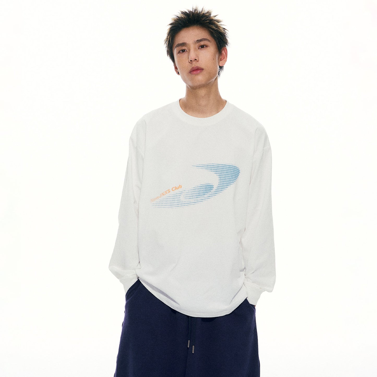 NewJNXS Polka Dot Logo Long Sleeve Tee