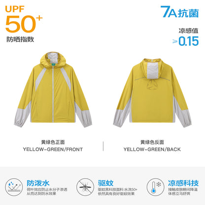 NewJNXS UPF50+ Cooling Color-Block Mesh Sun Jacket
