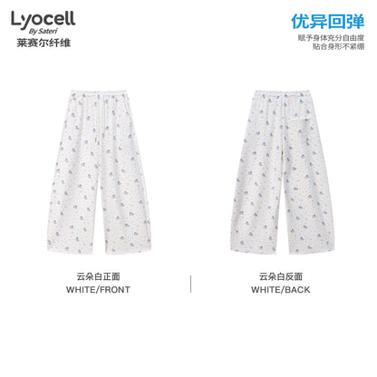 NewJNXS SS Pegasus Print Lyocell Wide-Leg Pants
