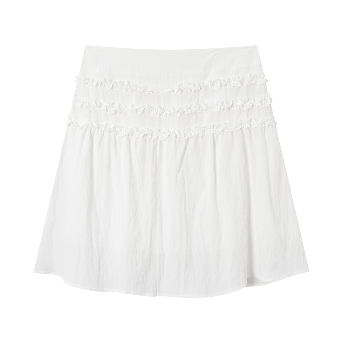 NewJNXS SS Lettuce-Edge Pleated A-Line Midi Skirt