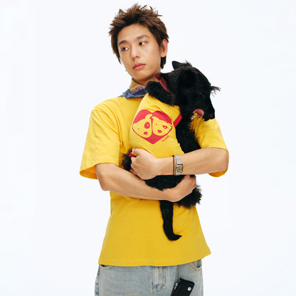 NewJNXS Cat Dog Heart Print Family Tee