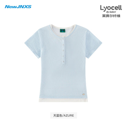 NewJNXS Lyocell Contrast Layered Slim-Fit Tee