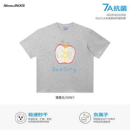 NewJNXS Apple Star Graphic Oversized Tee