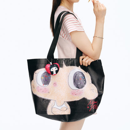 【NewJNXS x Kuku】Cute Girl All-Over Polka Dot Tote Bag