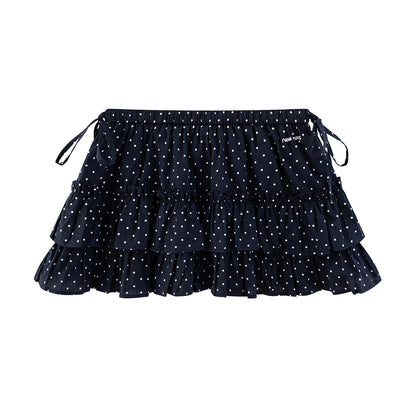 NewJNXS Ruffle Polka Dot Mini Skirt