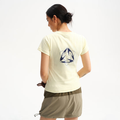NewJNXS Cooling Antibacterial Color-Stripe Logo Slim T-Shirt