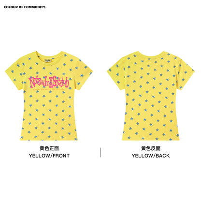 NewJNXS All-Over Star Print Slim-Fit T-Shirt & Pet Tee