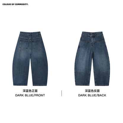 NewJNXS SS Washed Barrel-Leg Cropped Jeans