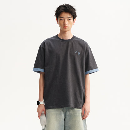 NewJNXS Retro Colorblock Loose Tee