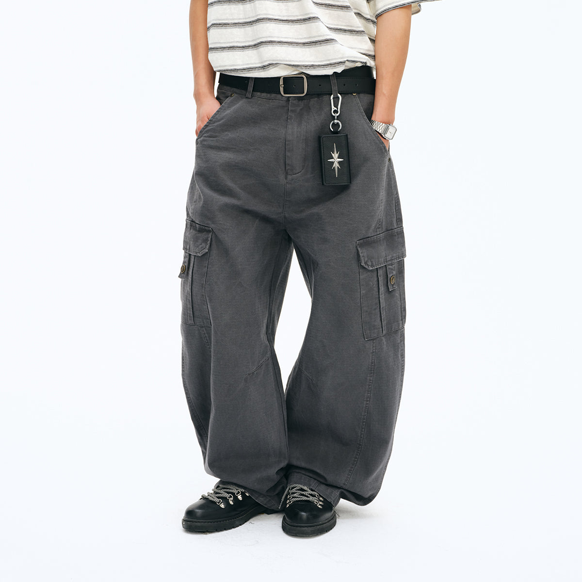 NewJNXS Washed Utility Cargo Pants