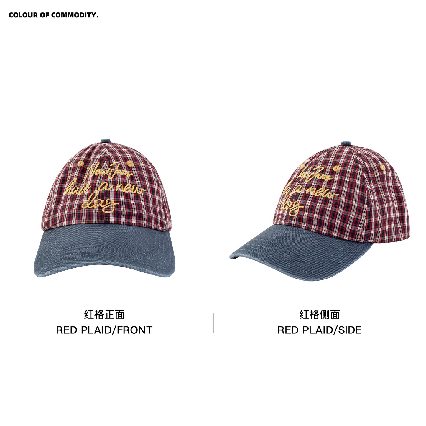 NewJNXS Classic Plaid Embroidered Baseball Cap