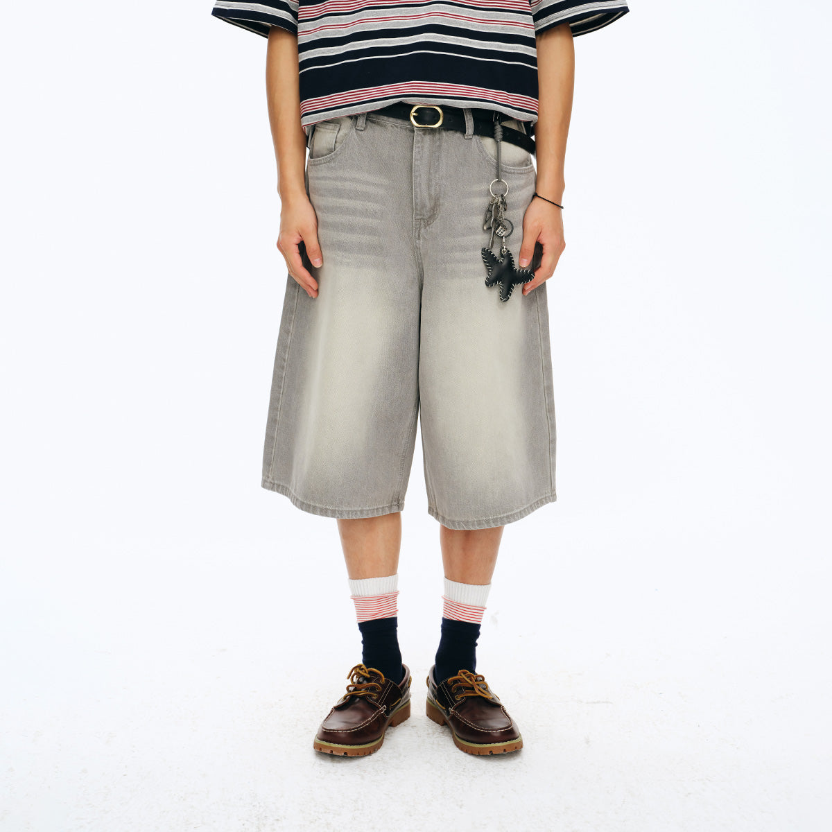 NewJNXS Vintage Washed Whisker Denim Shorts - Unisex