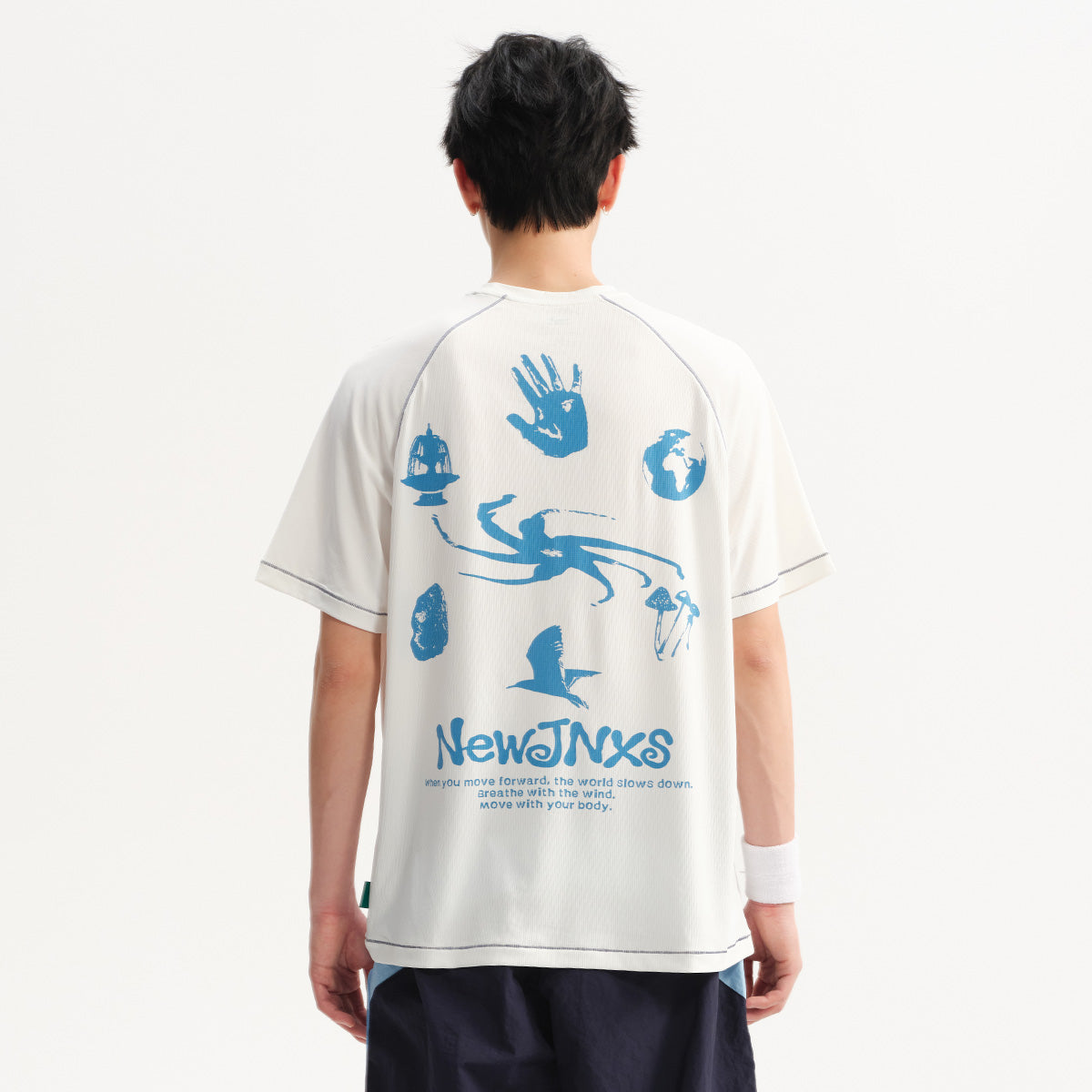 NewJNXS Quick-Dry Antibacterial Raglan Outdoor Graphic T-Shirt